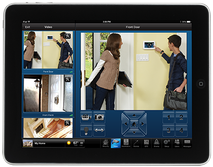 Tablet with access to home security in Los Angeles areas