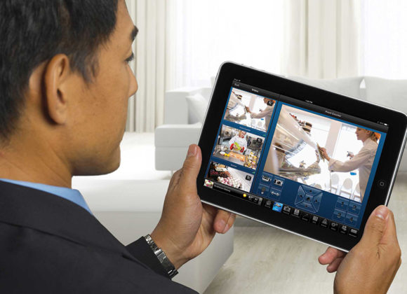 Monitor your security system from an app on your tablet in Los Angeles, CA