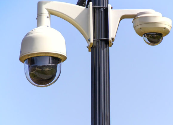 Security Camera System on Pole Outside in Los Angeles, CA